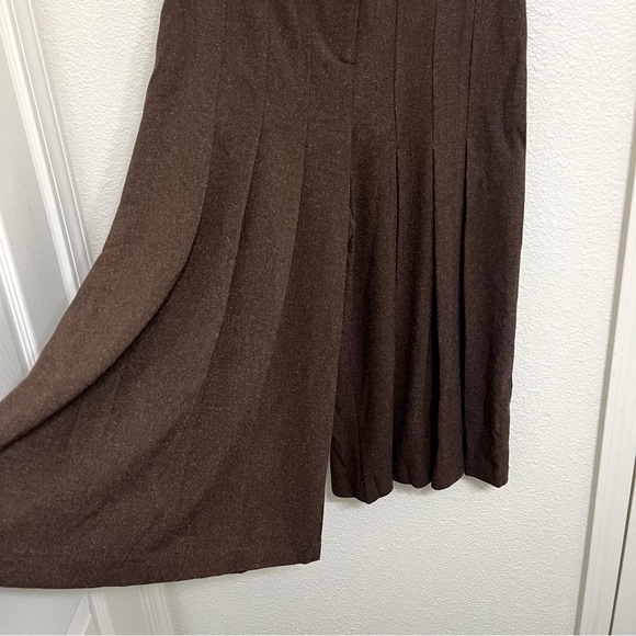 Joseph Ribkoff Brown Pleated Gaucho Pants Vintage Size 8 - Picture 4 of 12